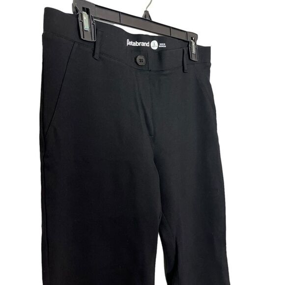 Betabrand Black Petite Stretch Straight Leg Pull On Pants Ponte Knit Career L - Picture 12 of 16